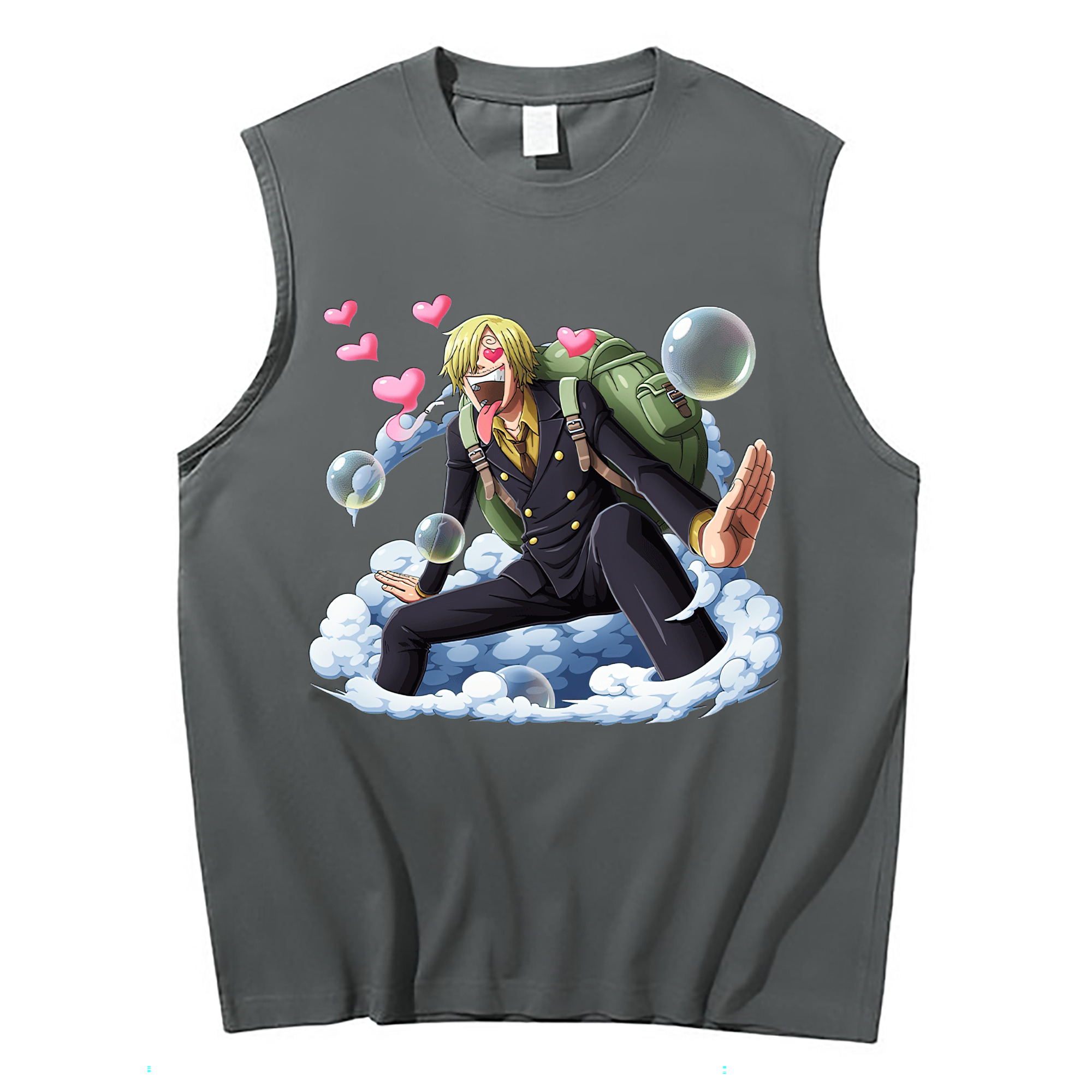 （画像用） ワンピース サンジ ONE PIECE Sanji コットン100％タンクトップ（フロントプリント）